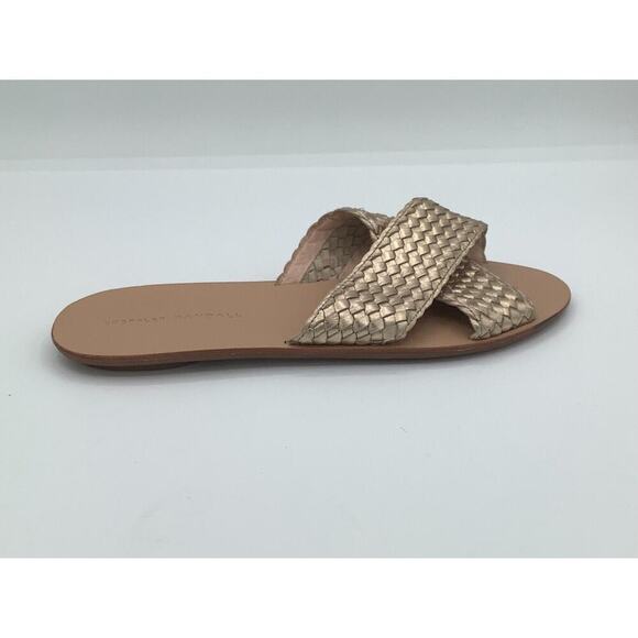 Loeffler Randall Size 9.5 Braided Gold Slides - Picture 3 of 5